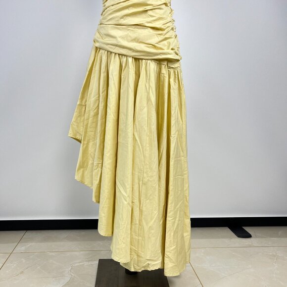 NWOT Farm Rio Cotton Asymmetric Irregular Pleated Midi Dress XS Hollowed Waist - Picture 3 of 12